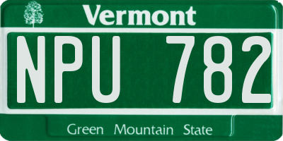 VT license plate NPU782