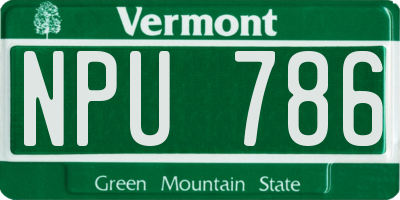 VT license plate NPU786