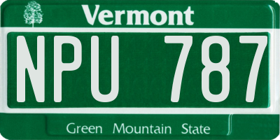 VT license plate NPU787