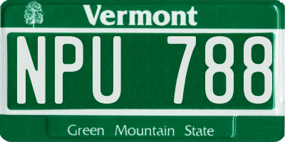 VT license plate NPU788