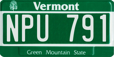 VT license plate NPU791