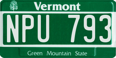 VT license plate NPU793