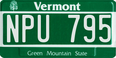 VT license plate NPU795