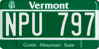 VT license plate NPU797