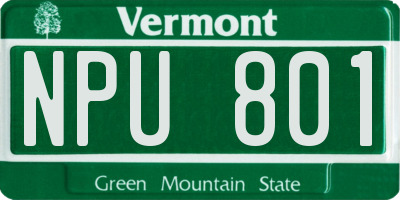VT license plate NPU801