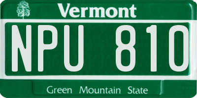 VT license plate NPU810