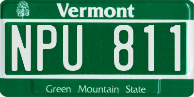 VT license plate NPU811