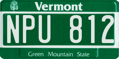 VT license plate NPU812