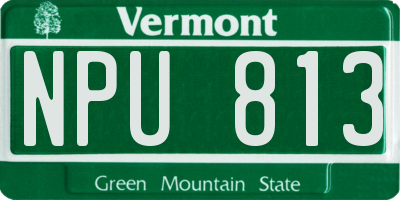 VT license plate NPU813