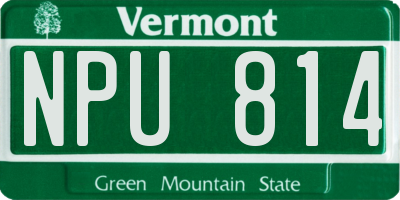 VT license plate NPU814