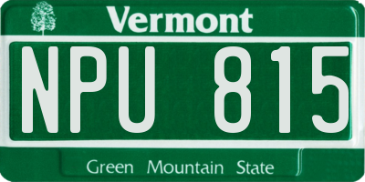 VT license plate NPU815