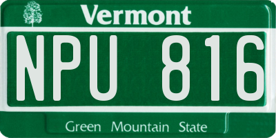 VT license plate NPU816