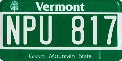 VT license plate NPU817