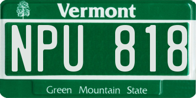 VT license plate NPU818