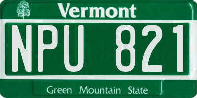 VT license plate NPU821