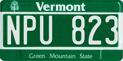 VT license plate NPU823