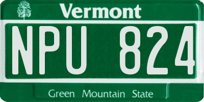 VT license plate NPU824