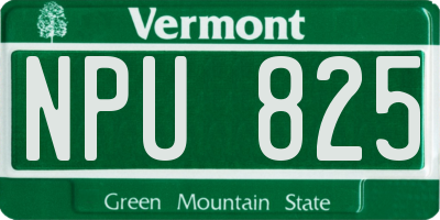 VT license plate NPU825