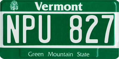 VT license plate NPU827