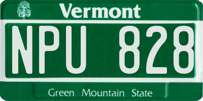 VT license plate NPU828