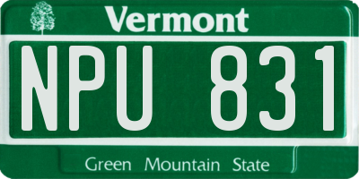 VT license plate NPU831