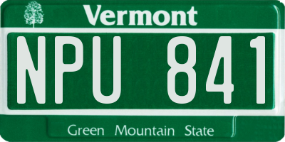 VT license plate NPU841