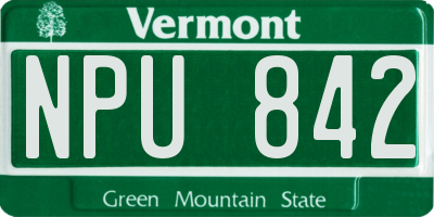 VT license plate NPU842