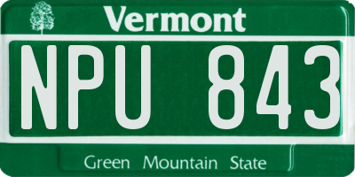 VT license plate NPU843