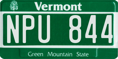 VT license plate NPU844