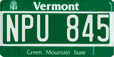 VT license plate NPU845