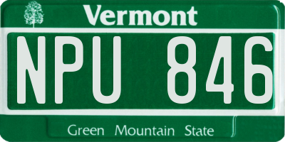 VT license plate NPU846