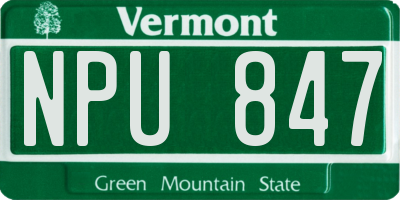VT license plate NPU847