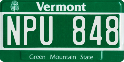VT license plate NPU848