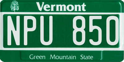 VT license plate NPU850