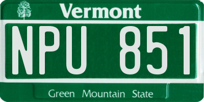VT license plate NPU851
