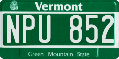 VT license plate NPU852
