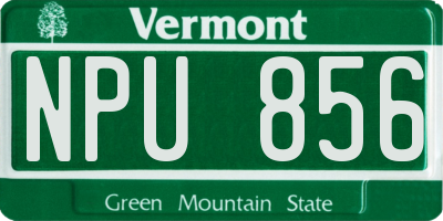 VT license plate NPU856