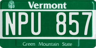 VT license plate NPU857