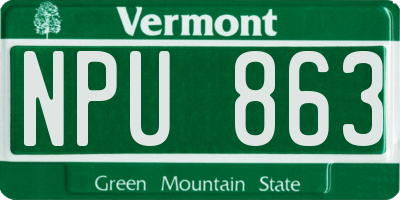VT license plate NPU863