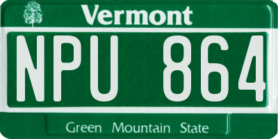 VT license plate NPU864