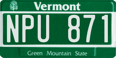 VT license plate NPU871