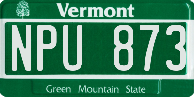 VT license plate NPU873