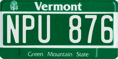 VT license plate NPU876