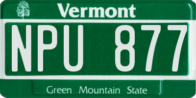 VT license plate NPU877