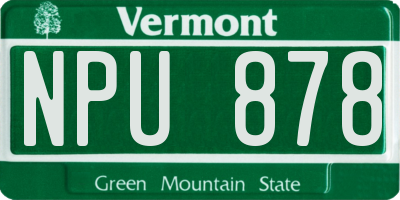 VT license plate NPU878