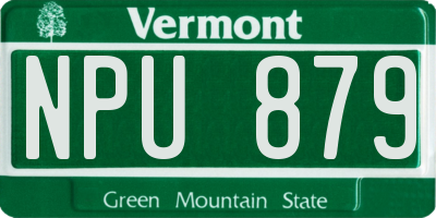 VT license plate NPU879