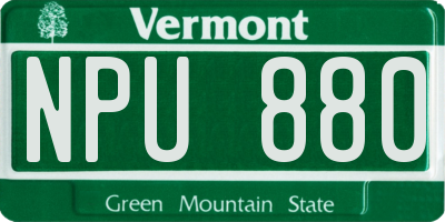 VT license plate NPU880