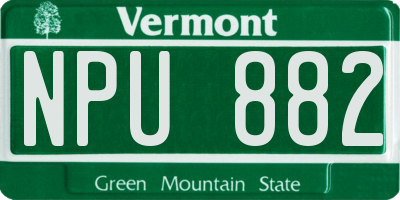 VT license plate NPU882