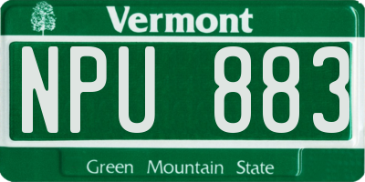 VT license plate NPU883