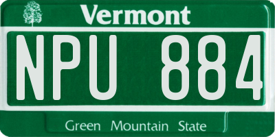 VT license plate NPU884